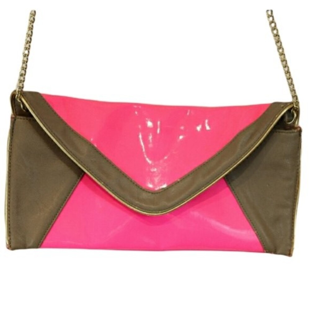 Steve Madden Hot Pink Chain Strap Envelope Shoulder Bag Purse